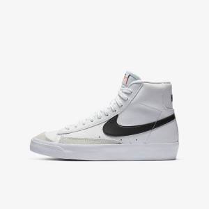 White / Orange / Black Kids' Nike Blazer Mid 77 Older Sneakers | NK639PSB