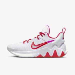 White / Pink / Platinum / Red Men's Nike Giannis Immortality Basketball Shoes | NK246VZQ