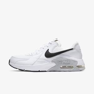 White / Platinum / Black Men's Nike Air Max Excee Sneakers | NK514QBF