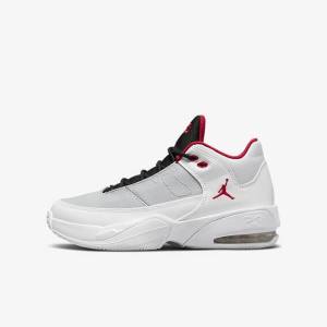 White / Platinum / Black / Red Kids' Nike Jordan Max Aura 3 Older Sneakers | NK695CQO