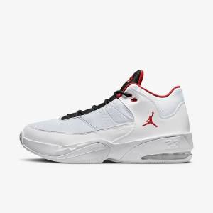 White / Platinum / Black / Red Men's Nike Jordan Max Aura 3 Jordan Shoes | NK830GOA