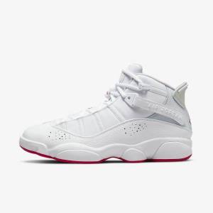 White / Platinum Men's Nike Jordan 6 Rings Sneakers | NK974OCZ