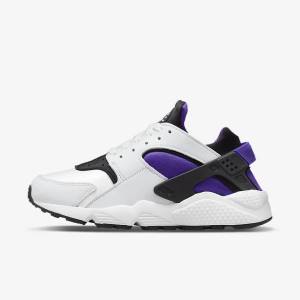 White / Purple / Black Women's Nike Air Huarache Sneakers | NK890EGA