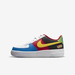 White / Red / Royal / Gold Kids' Nike Air Force 1 LV8 Older Sneakers | NK431KXZ