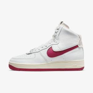 White / Red Women's Nike Air Force 1 Sculpt Sneakers | NK509QLE