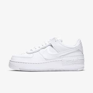 White Women's Nike Air Force 1 Shadow Sneakers | NK106CPB