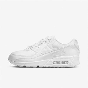 White Women's Nike Air Max 90 Sneakers | NK564ULB