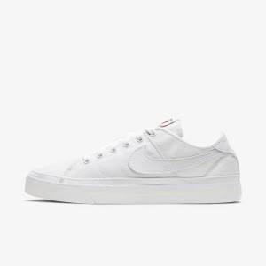 White Women's Nike NikeCourt Legacy Canvas Sneakers | NK072BOE