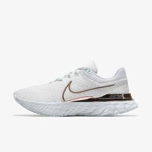 White Women's Nike React Infinity Run 3 By You Custom Road Running Shoes | NK085BAJ