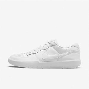 White Women's Nike SB Force 58 Premium Sneakers | NK305JLO