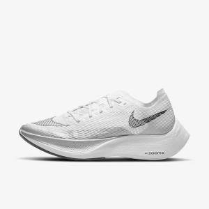 White / Yellow / Blue Women's Nike ZoomX Vaporfly Next% 2 Road Racing Running Shoes | NK541HJM