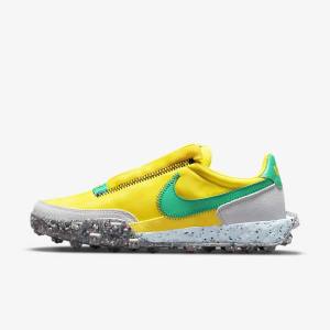 Yellow / Blue / Green Women's Nike Waffle Racer Crater Sneakers | NK925JTO